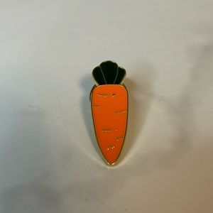 Vibrant Orange and Green Enamel Carrot Pin